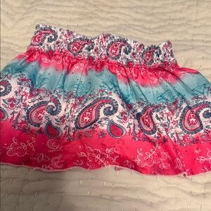 Girls Floral Paisley Pink & Aqua Skirt
